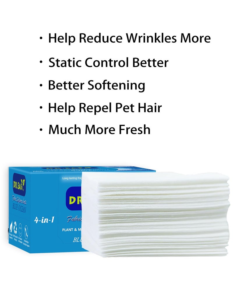 DR. EASY DR.EASY Dryer Sheets Plant Based Formula 252 Ct BLUE OCEAN,Softener sheets for Laundry Unscented No Dyes Reduce Static & Wrinkles Help Repel Pet Hair - Image 4